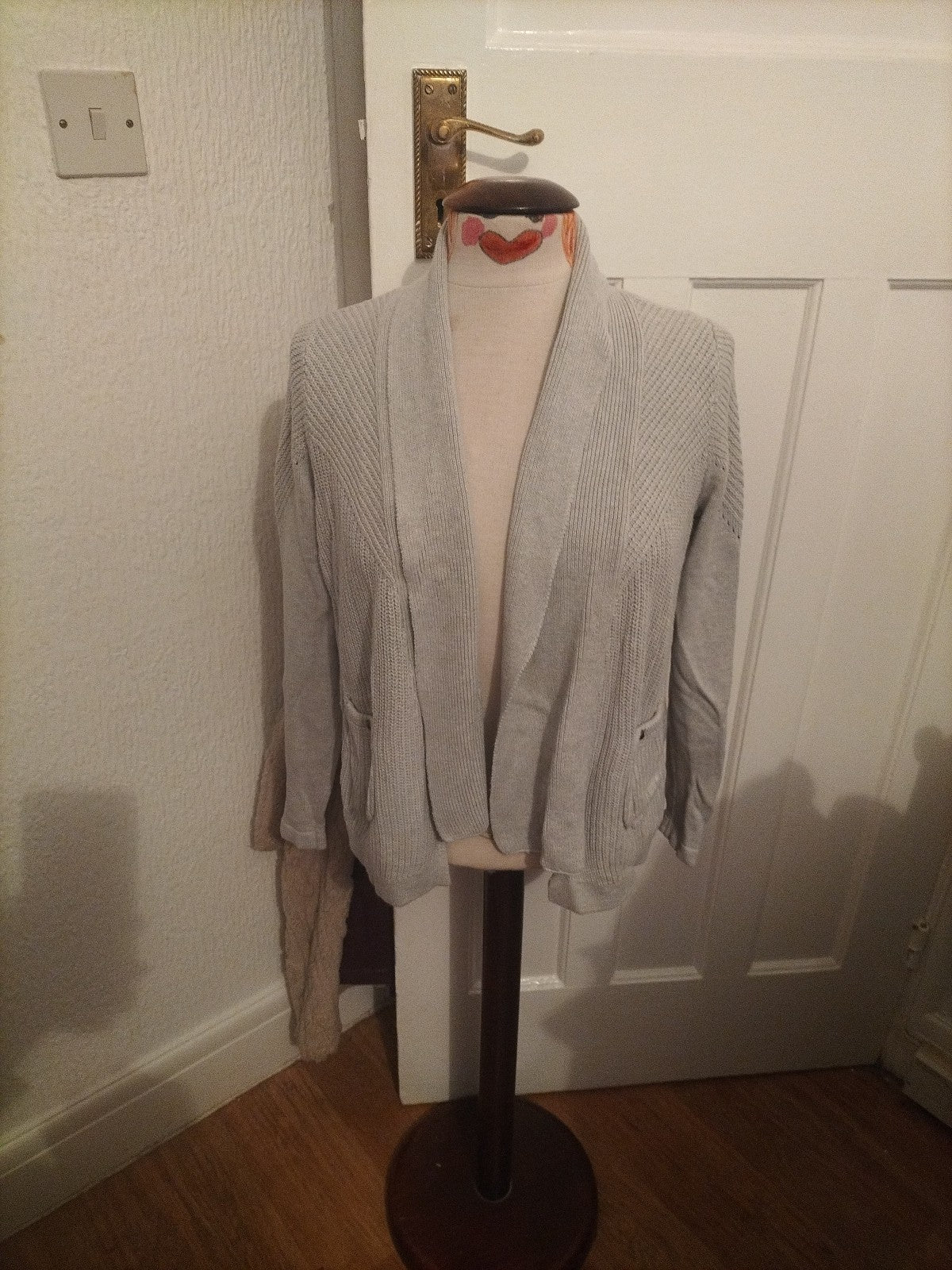 Ladies Indigo Size 12 Silver Long Sleeved Cardigan