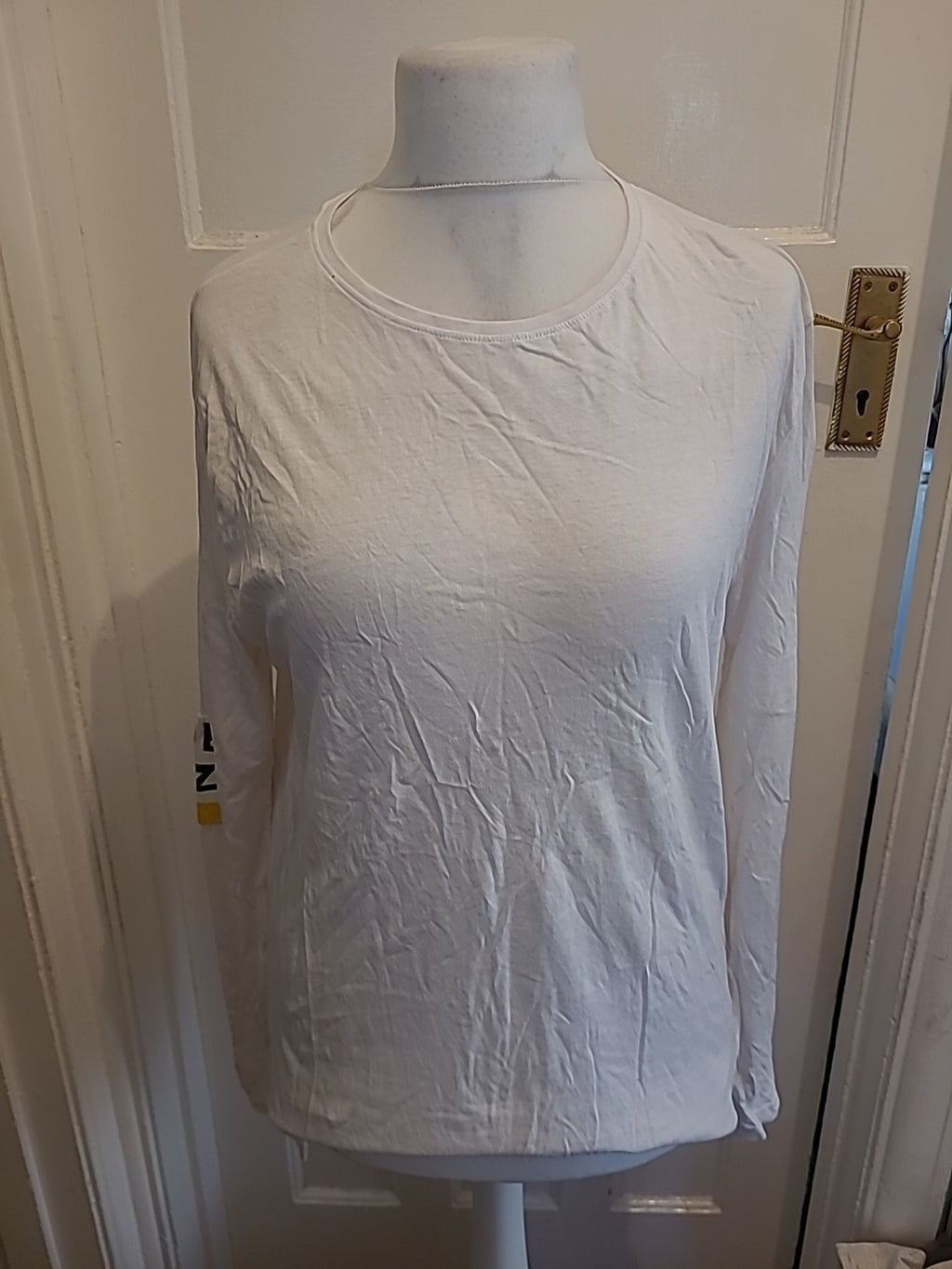Mens JBC Size L Slim Fit White Long Sleeved Tshirt