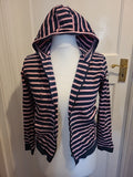 Ladies Mousqueton Size Euro 40 Pink And Navy Striped Jacket