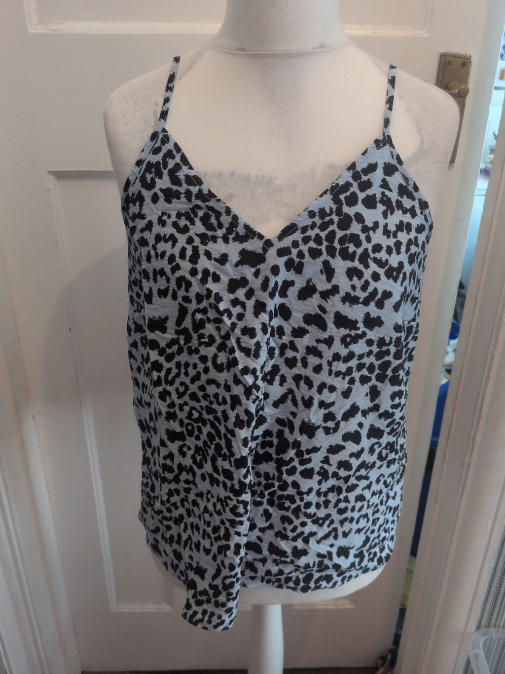 George 12 Blue Black Sleeveless V Neck Cami