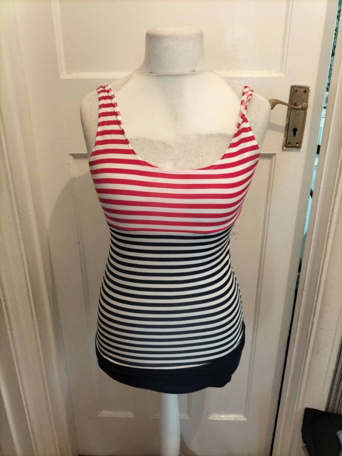 Ladies Beauty Angel Size S/M Striped Open Back Sleeveless Top