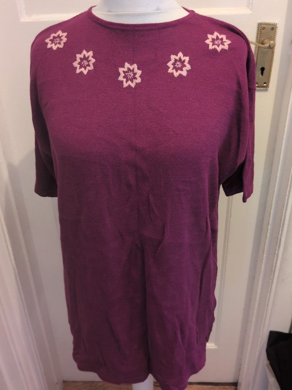 Ladies Michele Hope Size 22-24 Purple Short Sleeved Top