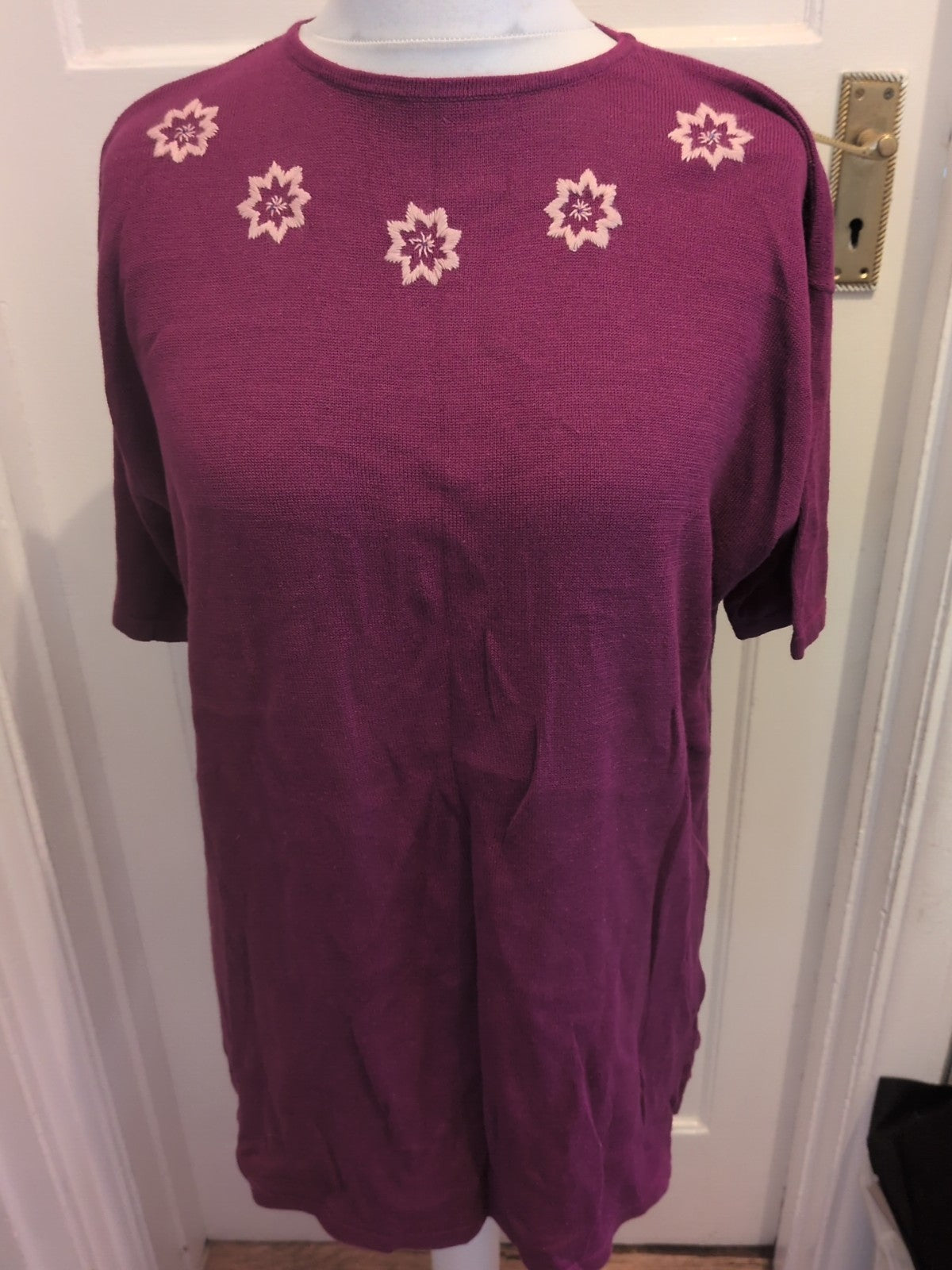 Ladies Michele Hope Size 22-24 Purple Short Sleeved Top