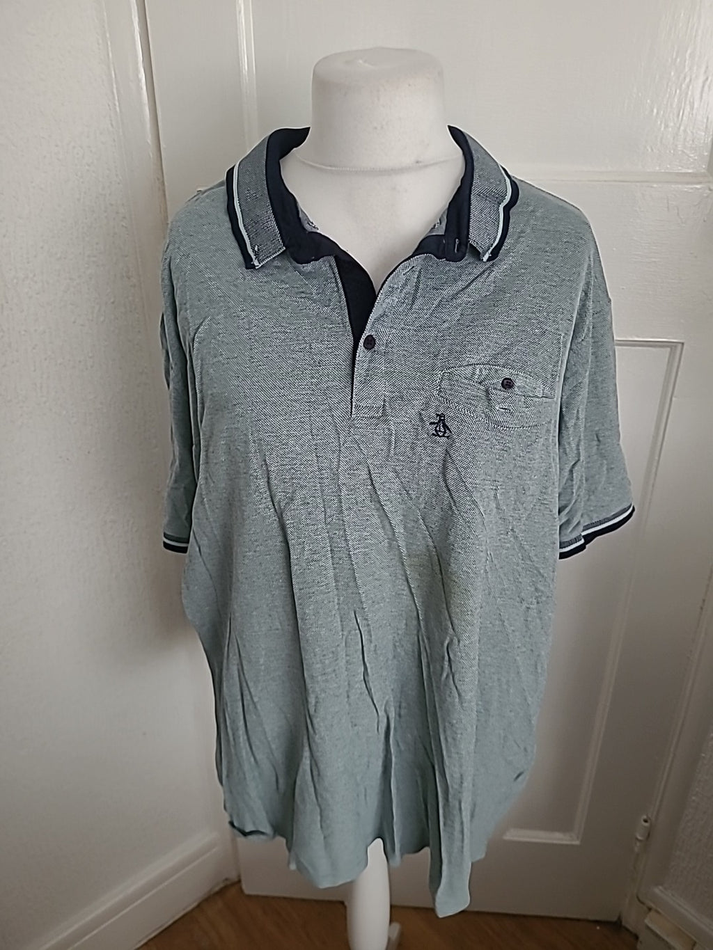 Mens Penguin Size 2XL Grey Fleck Short Sleeved Polo