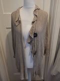 Ladies Studio Art Size Large Neutral Flax Waterfall Cardigan