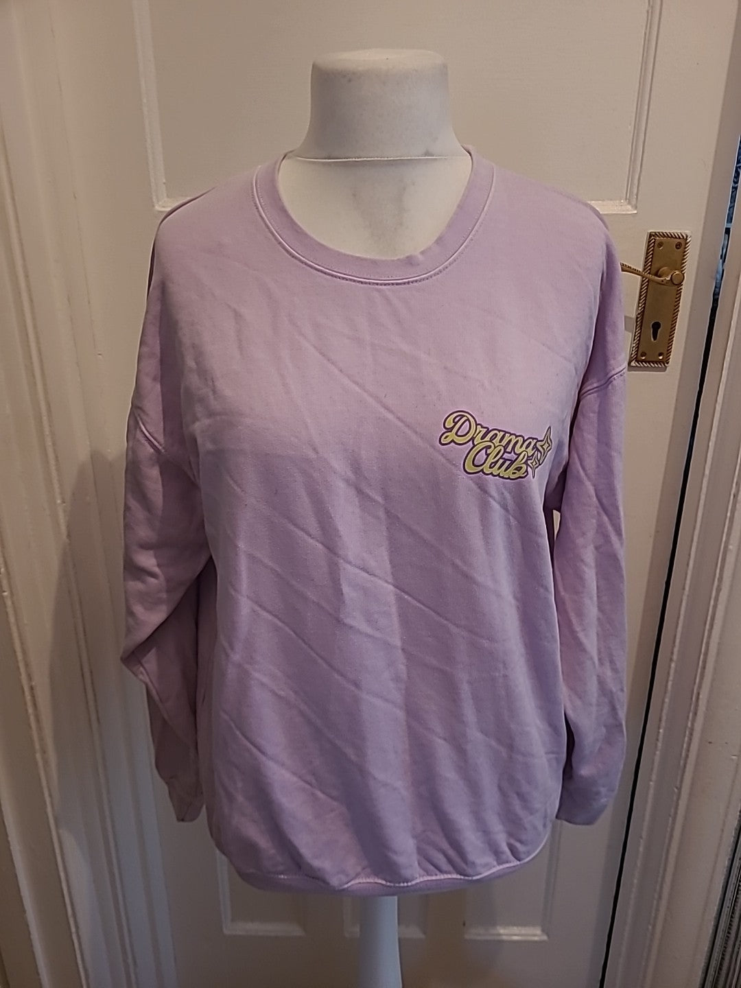Ladies Skinny Dip Size Small Lilac Printed Pullover Jumper