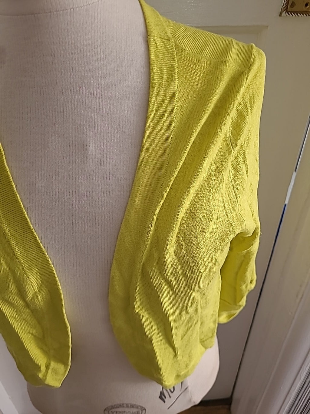 Ladies Debenhams Size 8 Petite Yellow Cardigan