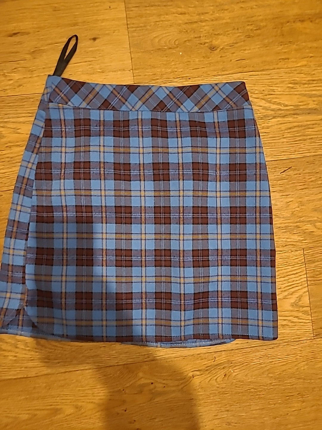 Ladies Primark Size 4 Purple/Blue Check Mini Skirt