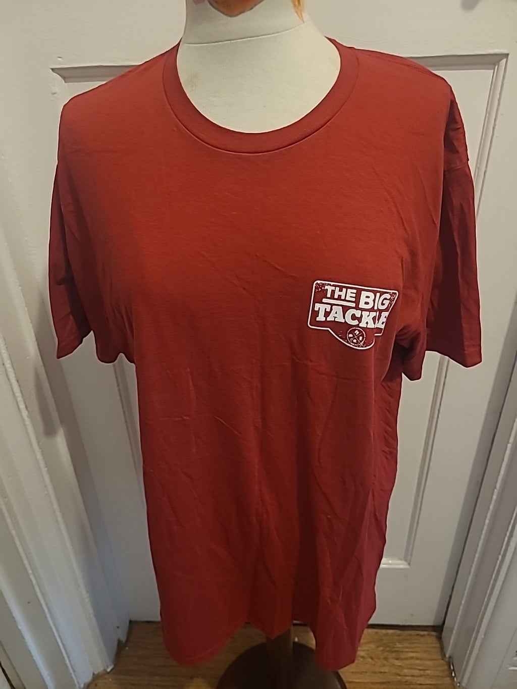 Mens Gildan Size Large Red "Big Tackle" Rowcroft Tee 2025