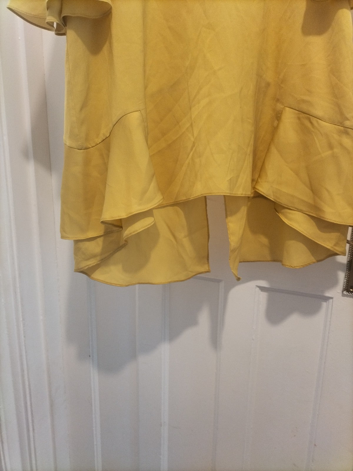 Ladies River Island Size 8 Yellow Short Sleeved Flowy Blouse