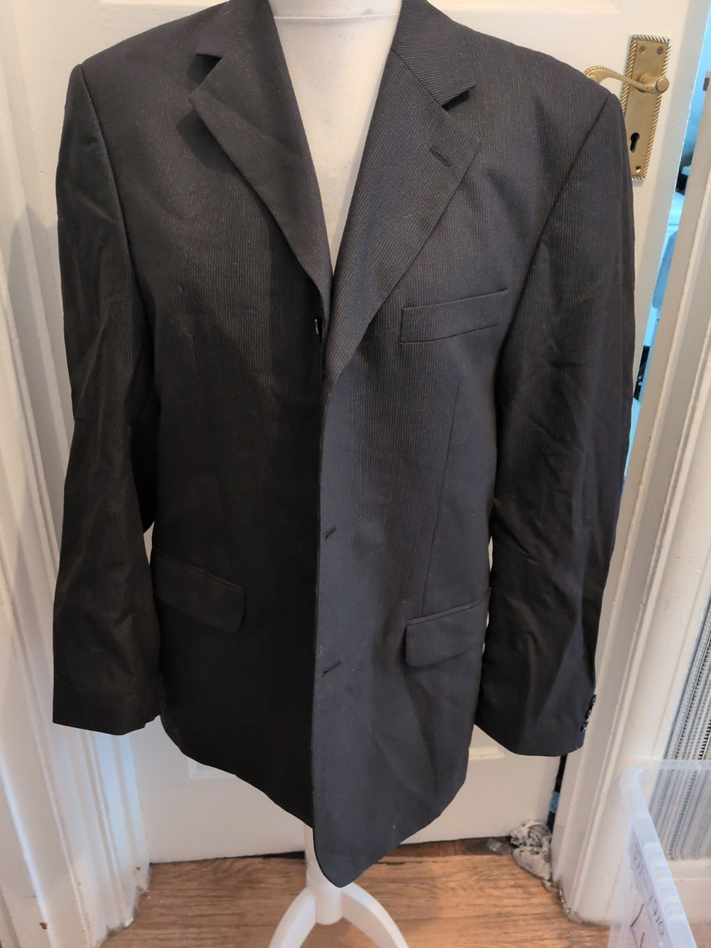 Ciro Citterio 42R Black Pinstripe Suit Jacket