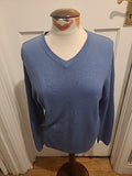 Mens Thomas Nash Size Small Blue V Neck Long Sleeved Pullover Jumper