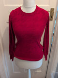 Next XS Red Long Sleeve Pattern Lightweight Jumper