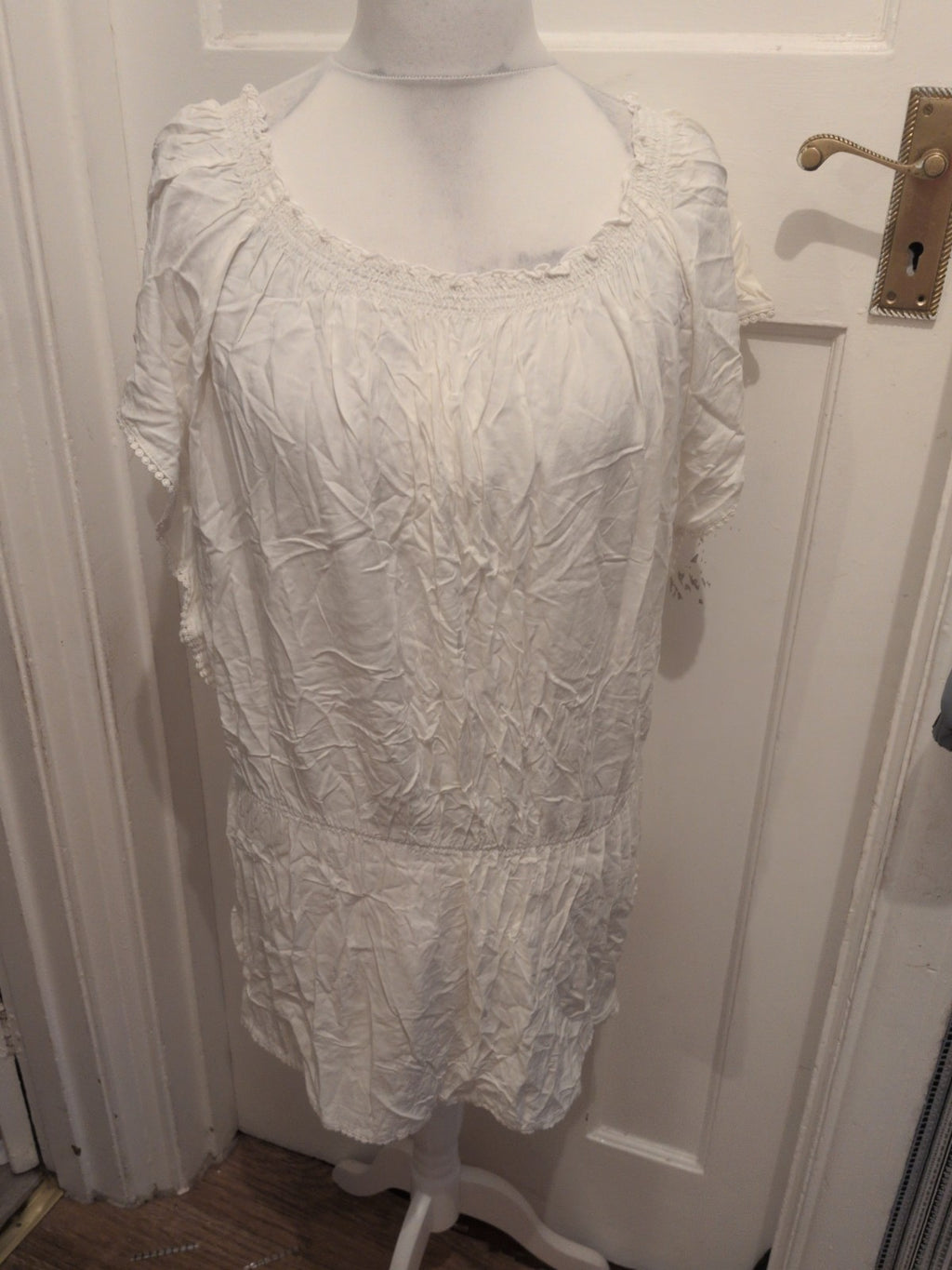 Debenhams 14 White Short Sleeve Dress