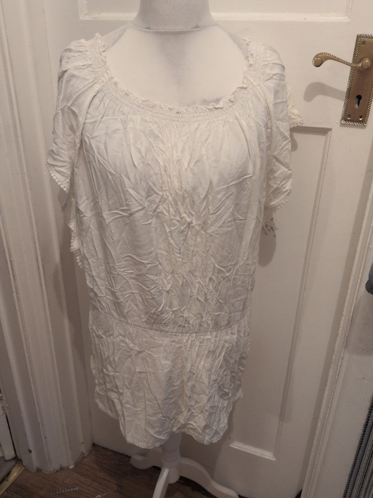 Debenhams 14 White Short Sleeve Dress