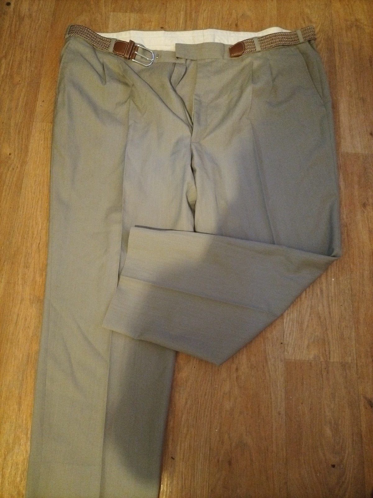 Mens Gurteen Size 46R Grey Belted Trousers