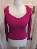 Ladies Major Label Group Size Small Purple Ribbed T-shirt