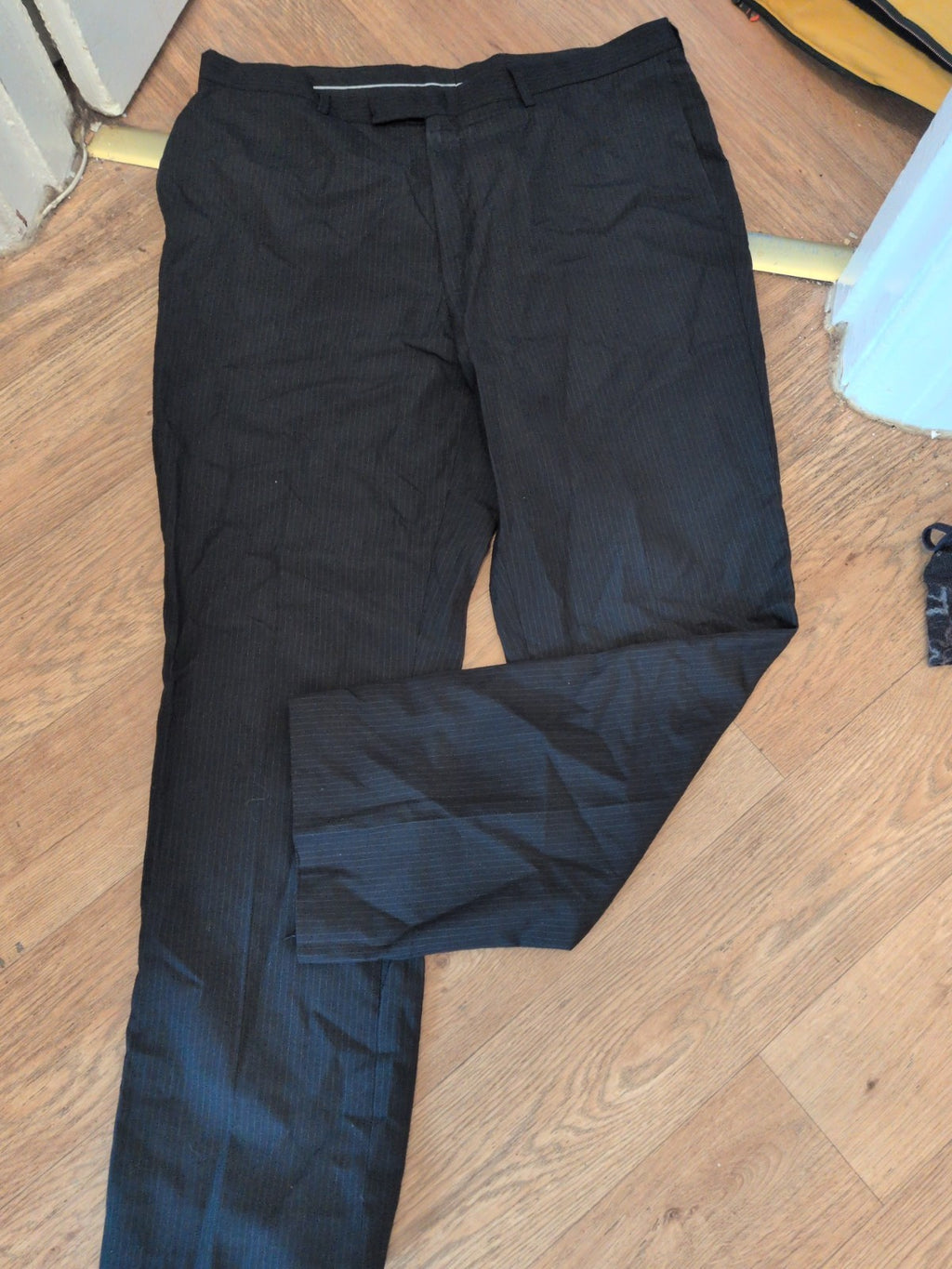 F&F 38/31 Black Pinstripe Trousers