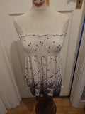 Ladies H&M Size Medium Black White Elasticated Sleeveless Strapless Top