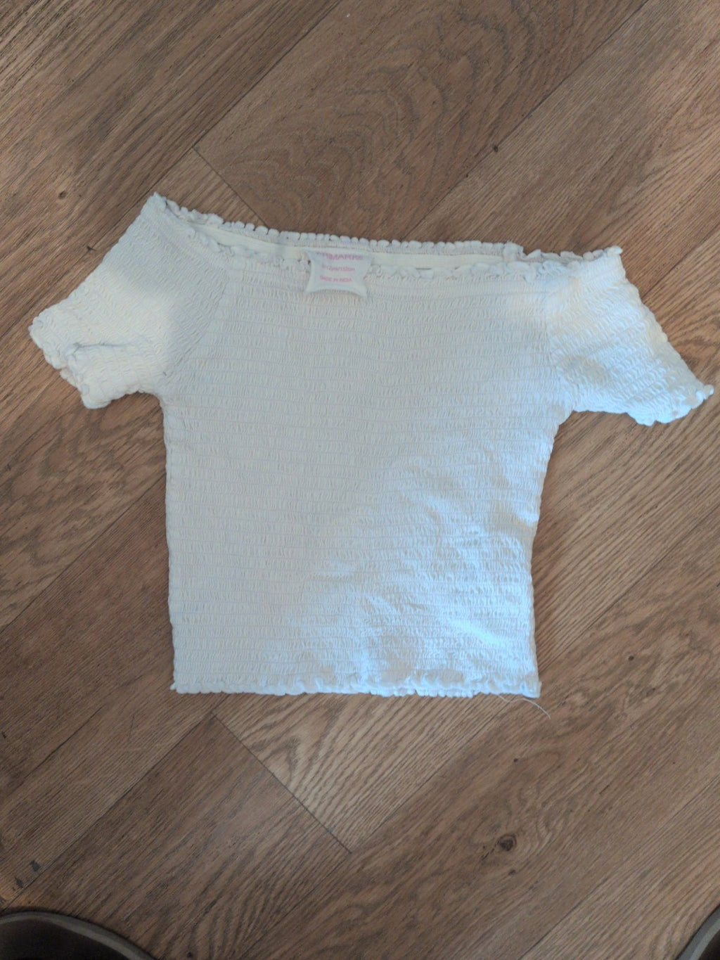 Primark 11-12 Years White Short Sleeve Bubblehem T-shirt
