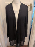 George 16 Black Open Blouse Long Sleeve