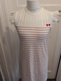Shein Medium Short Sleeve Midi Length Pink Stripe Dress