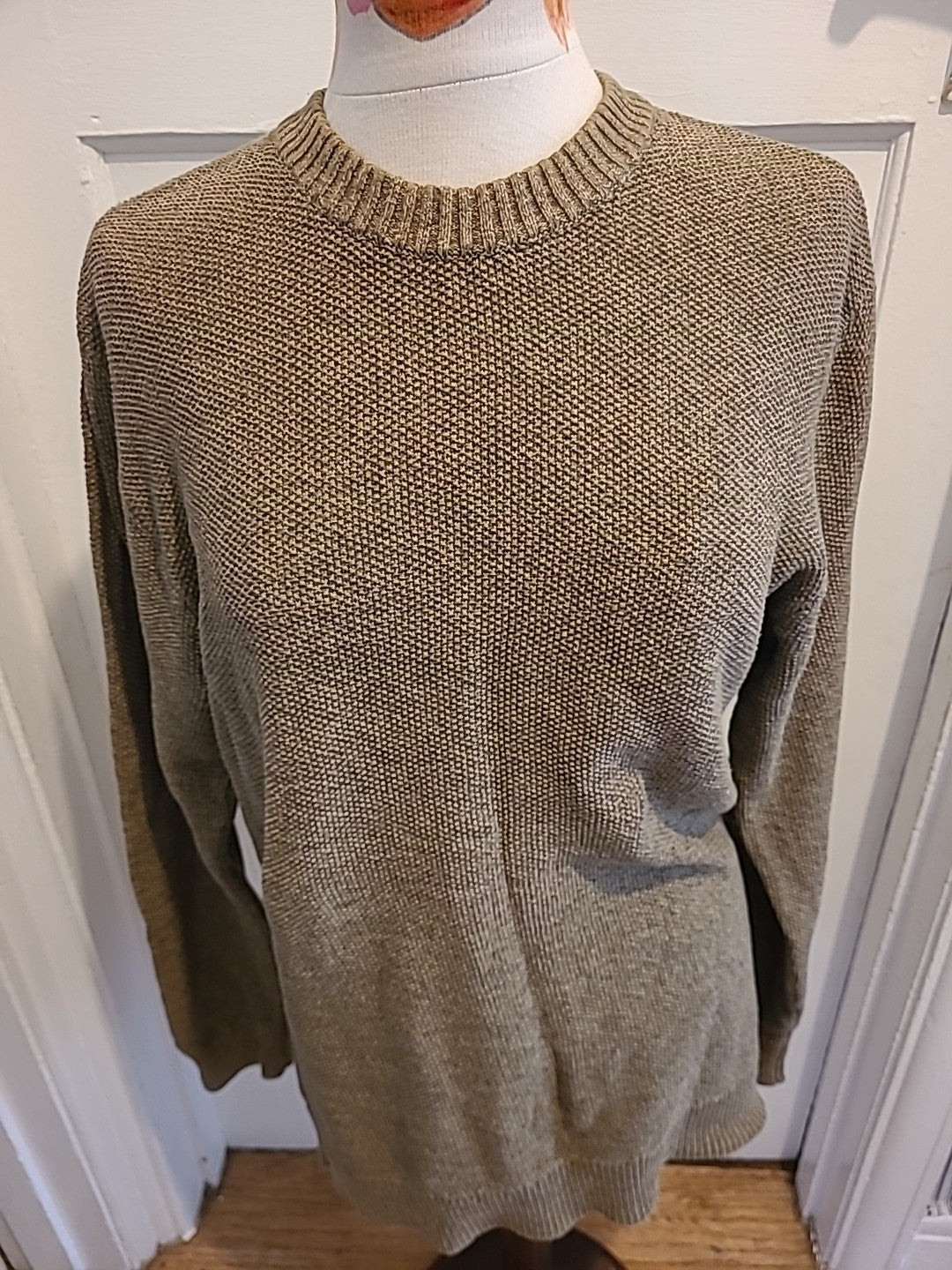 Mens Primark Size Medium Khaki Long Sleeved Pullover Jumper