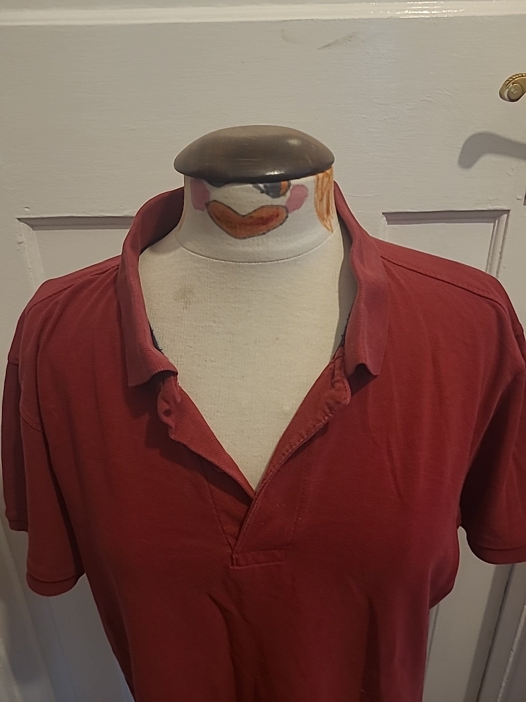 Mens Primark Size Large Red Short Sleeved Collered Polo