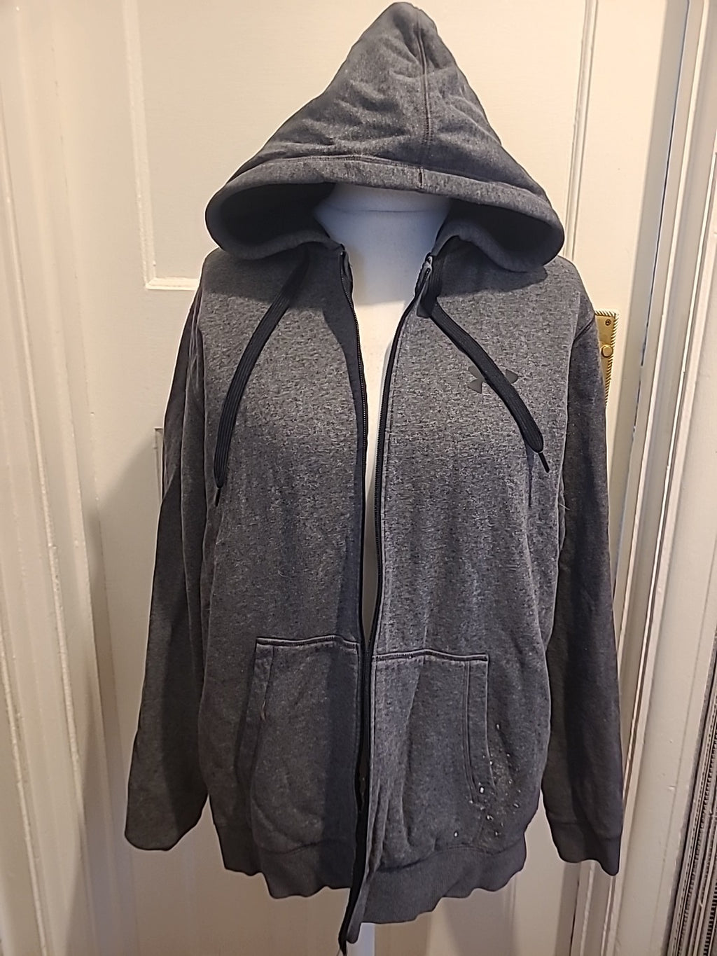 Mens Cold Gear Size XL Grey Hoodie Zipped
