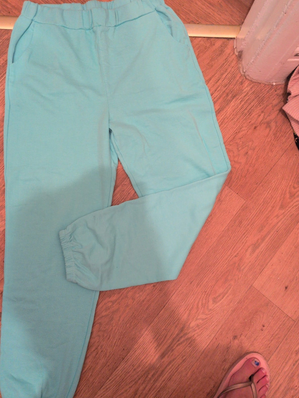 XL Aqua Blue Elasticated Joggers Ladies