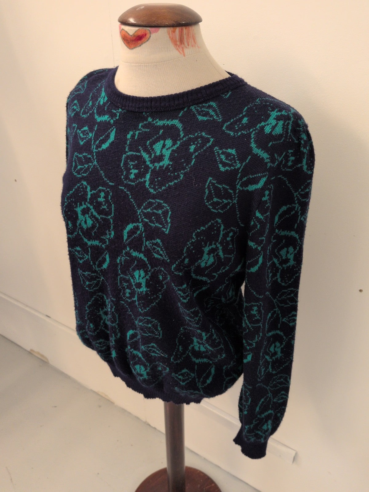 Lio Vincenzo EU 26 Navy And Turquoise Pullover Jumper