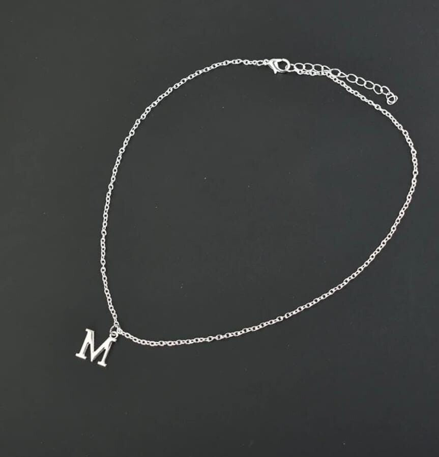 Ladies Silver Plated M Necklace