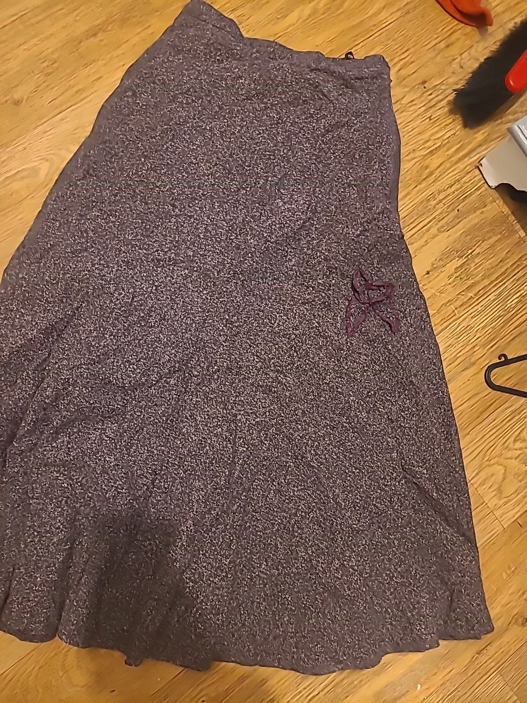 Ladies Patricia Dawson Size Small Purple Fleck Elasticated Long Skirt