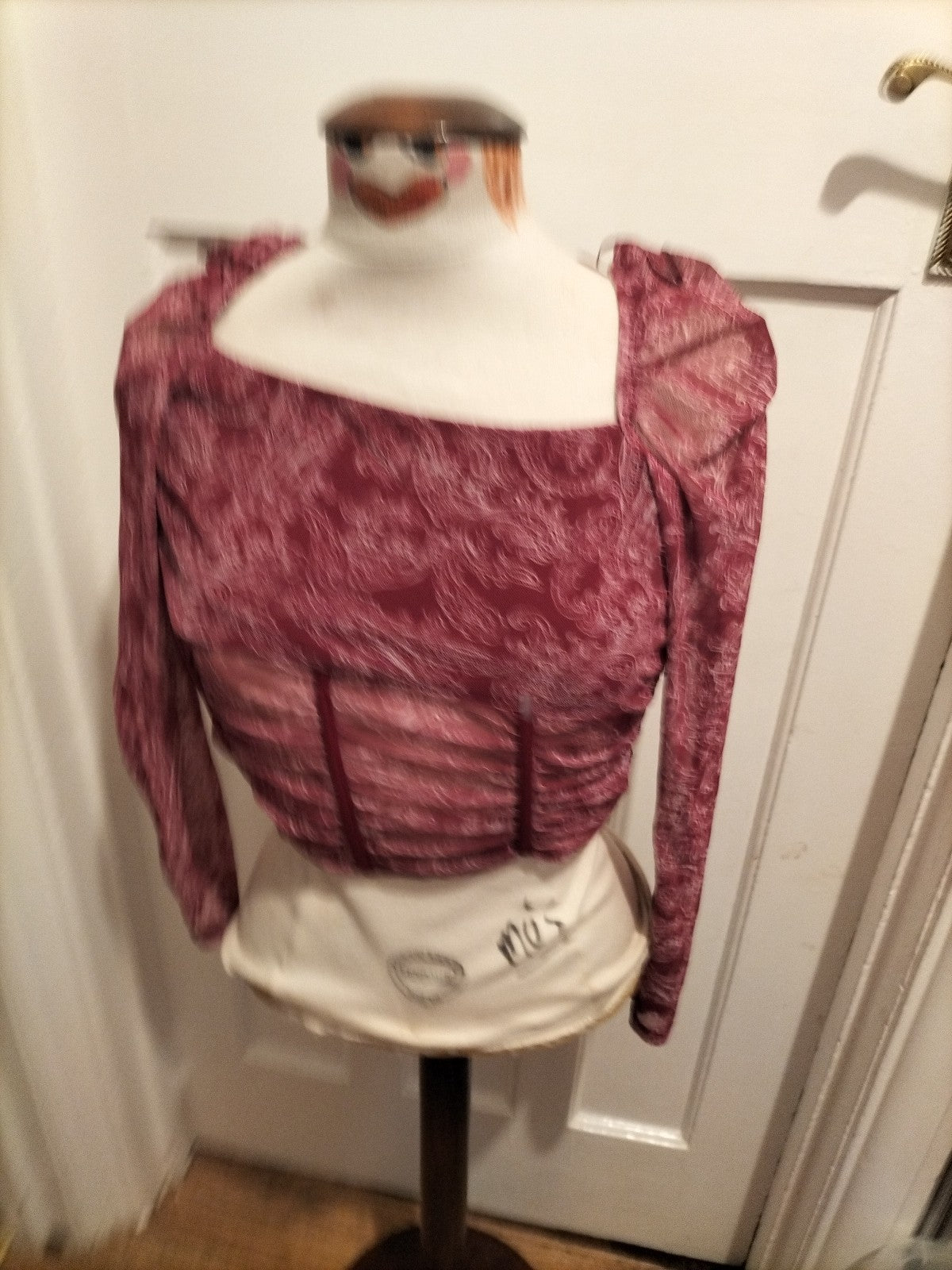 Ladies Select Size Medium Purple See Through Cropped Top