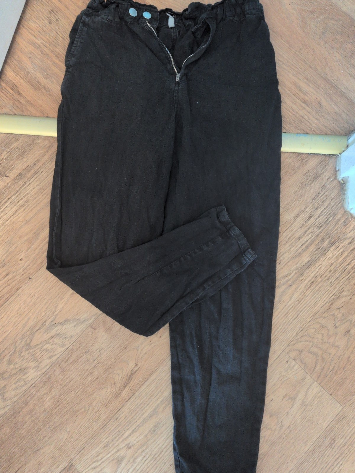 Stradivarius Large Black Elasticated Jeans