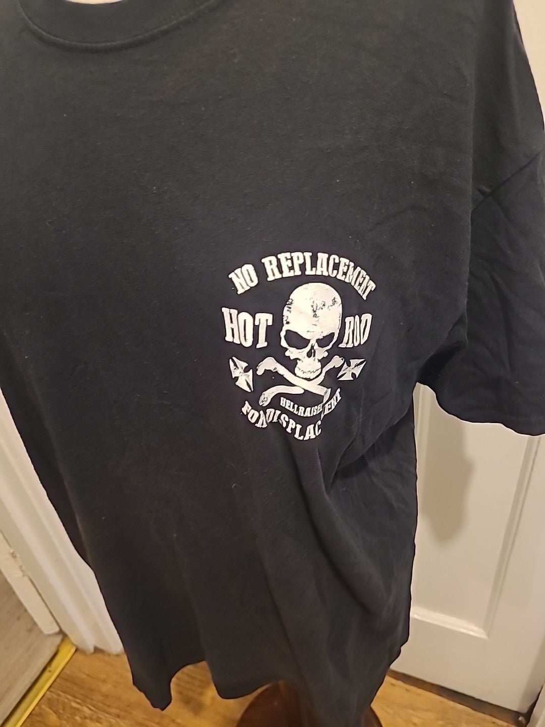 Mens Fo Kustom Size Large Black With White Print Short Sleeved Tshirt
