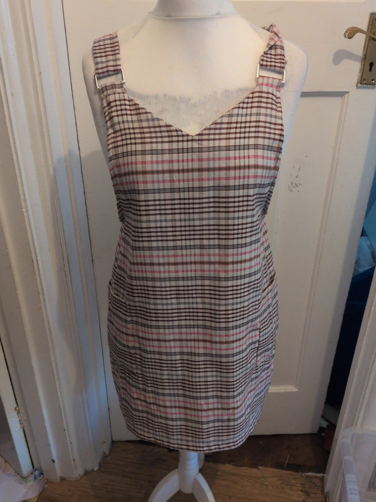 Ladies Medium Multi Check Sleeveless Top
