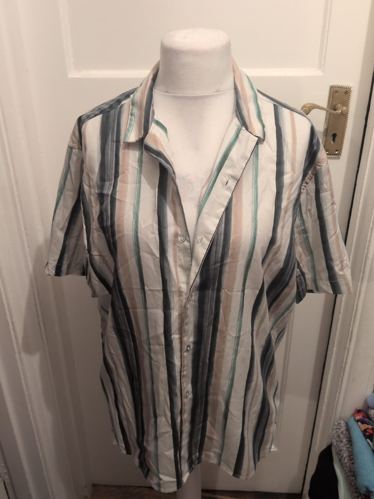 Mens Autograph Size L Multi Stripe Long Sleeved Shirt