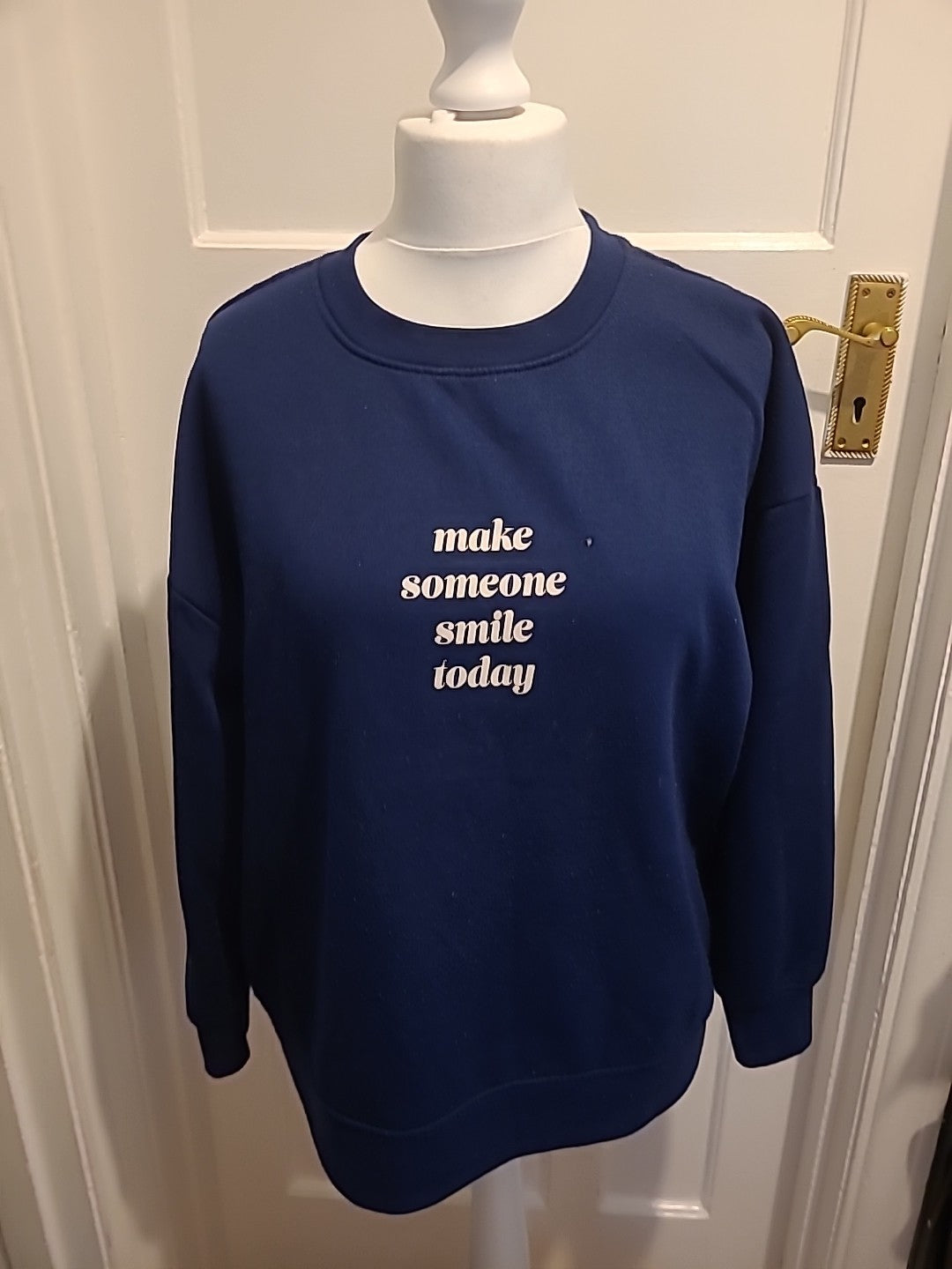 Ladies Primark Size 18-20 Navy Printed Pullover Jumper