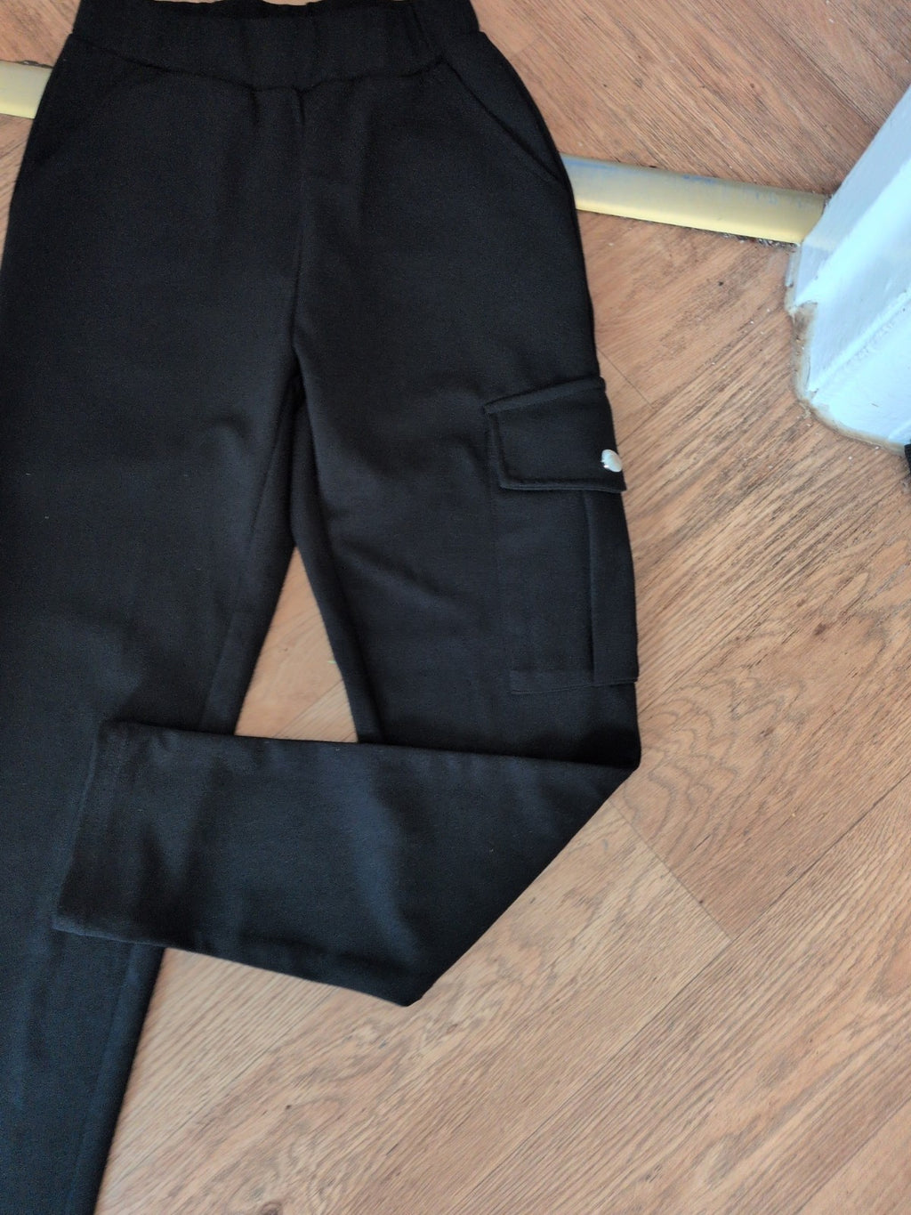 Shein 2xs Petite Black Elasticated Trousers