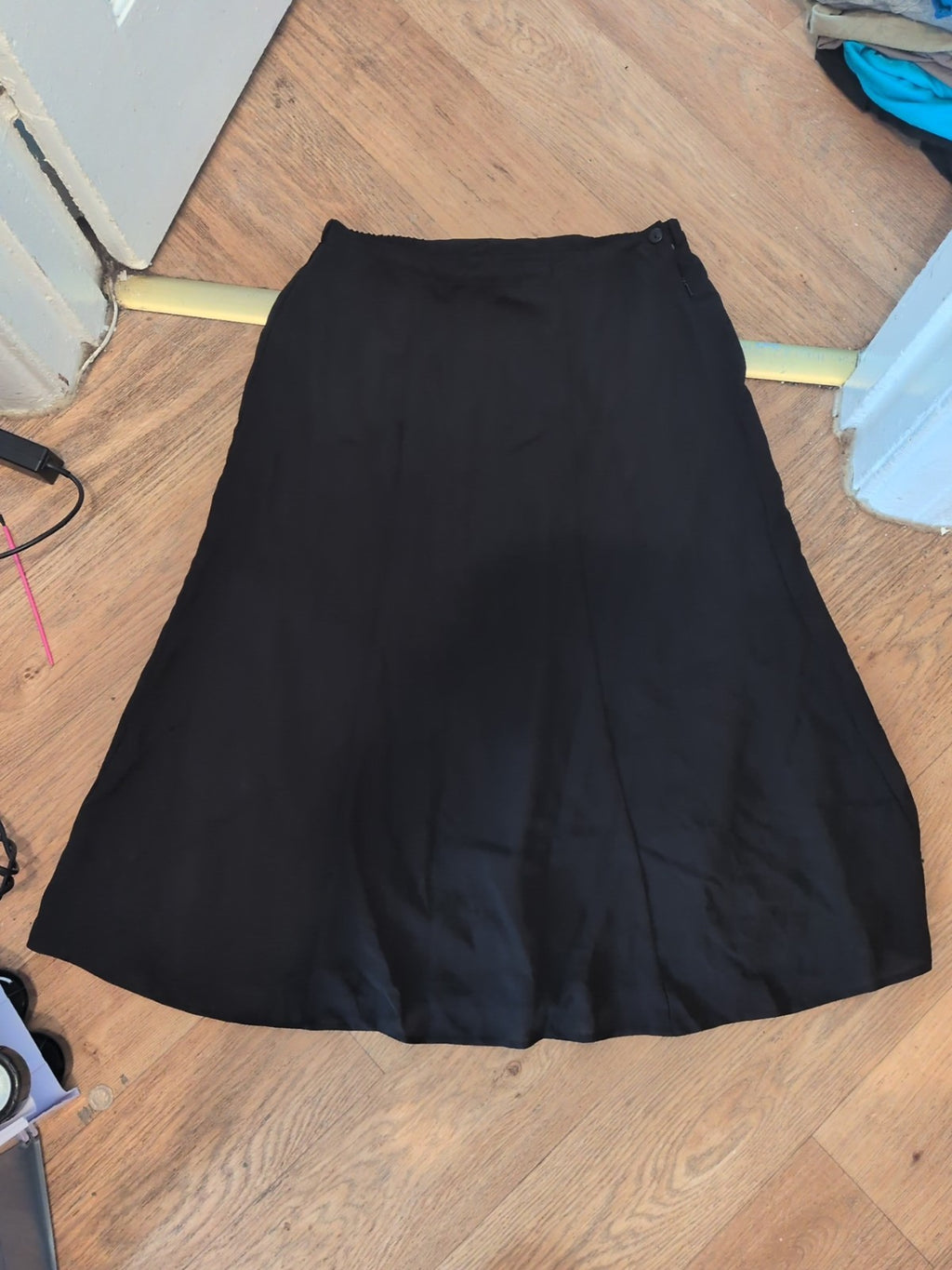 Bonmarche 14 Black Lined Midi Skirt