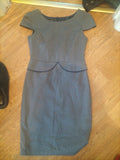 Ladies Next Size 10 Grey And Navy Dot Lined Sleeveless Dress