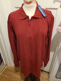 Mens Freeport Size XL Red Long Sleeved Polo