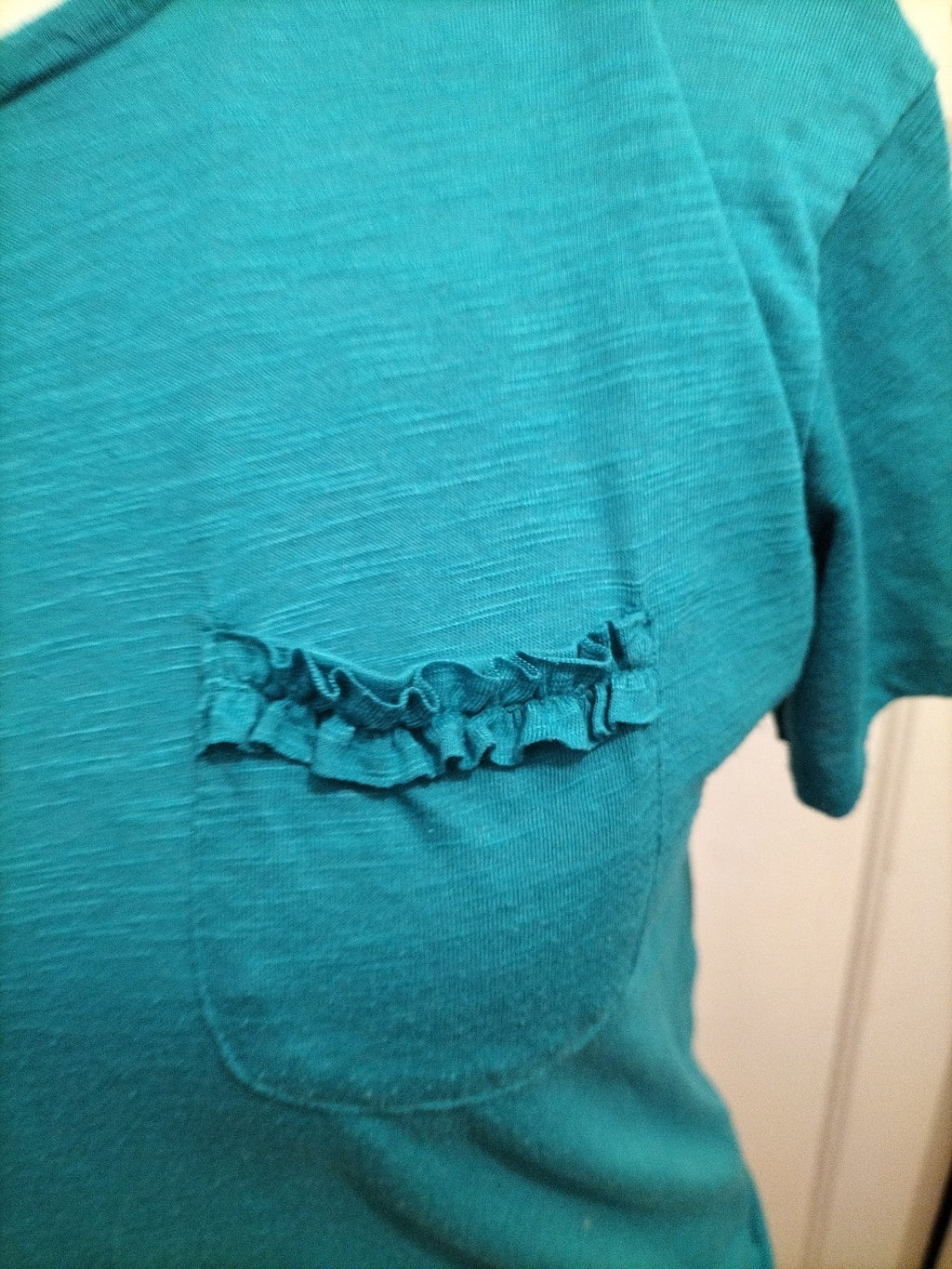 Ladies Matalan Size 8-10 Teal Pyjama Top Small Mark On Front