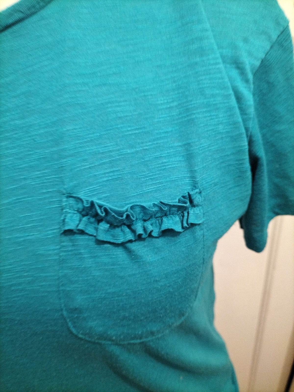 Ladies Matalan Size 8-10 Teal Pyjama Top Small Mark On Front