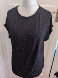 Tu 14 Relaxed Fit Black With Diamante Short Sleeve T-shirt