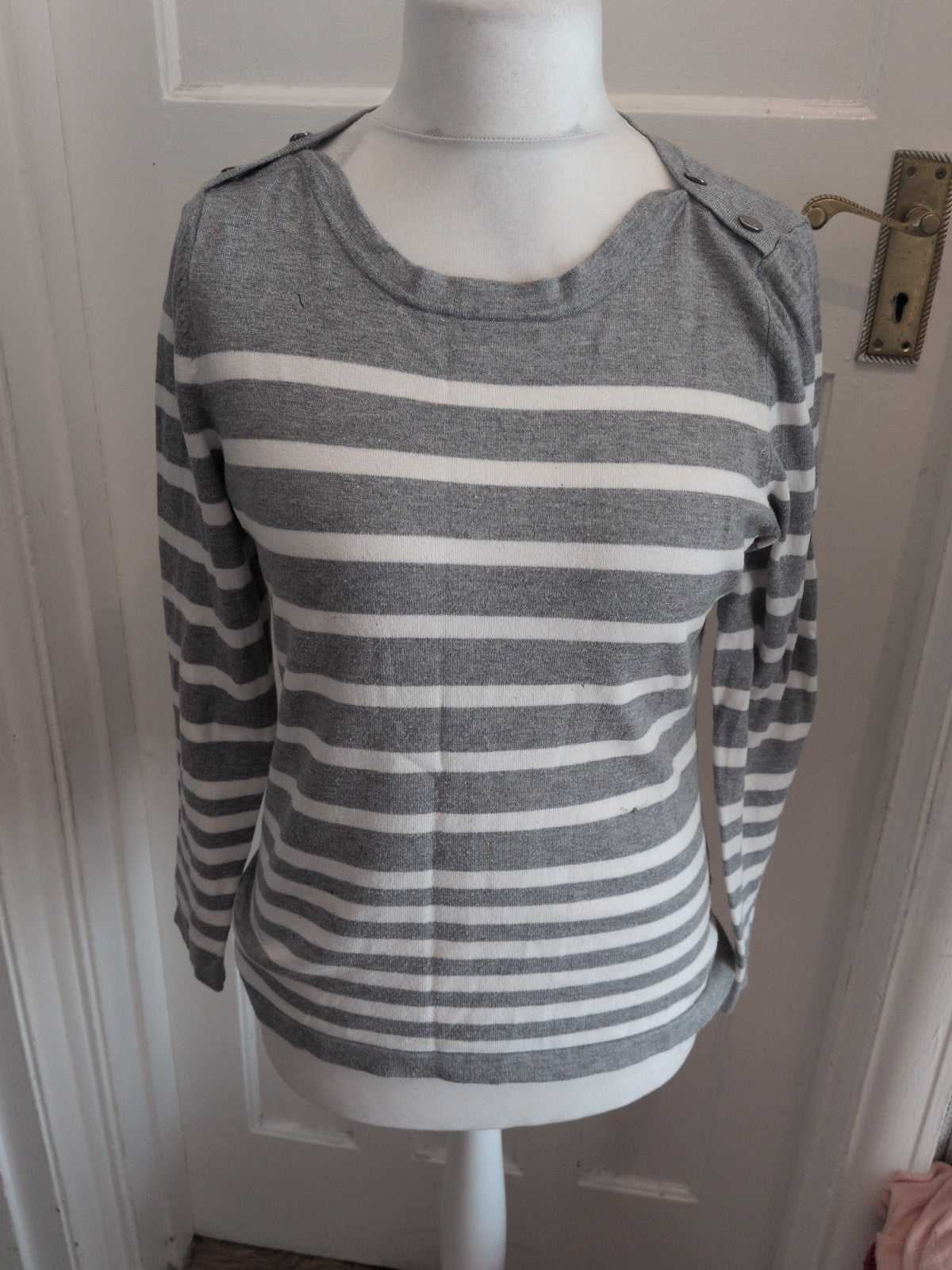 Maine New England 14 Grey Stripe Jumper