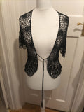 Ladies BM Size Medium Black Lace Short Sleeved Cardigan