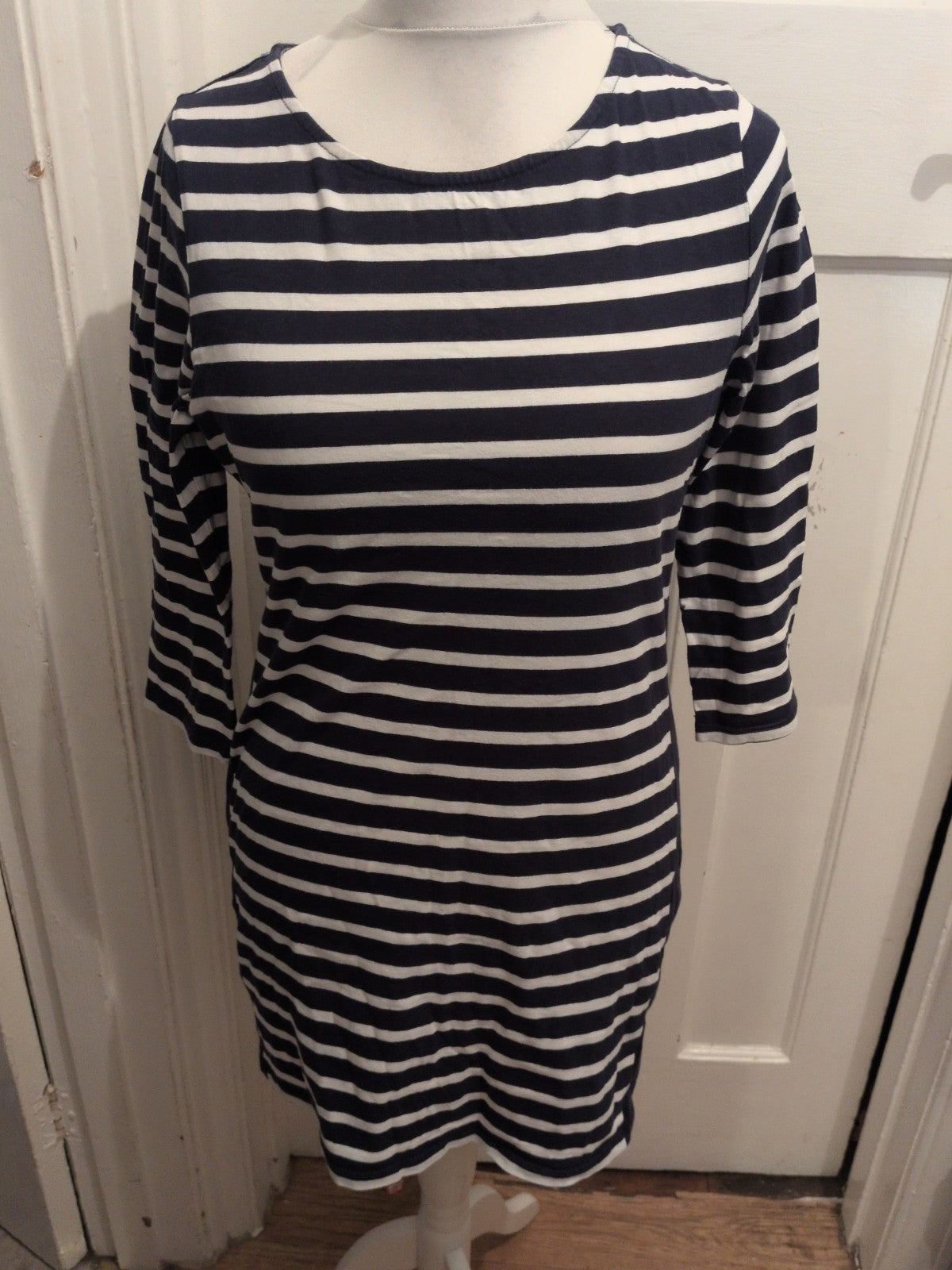 Tu 16 Navy Stripe Long Sleeve Knee Length Dress