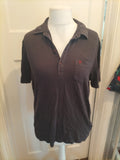 Mens Farah Size M Charcoal Short Sleeved Polo
